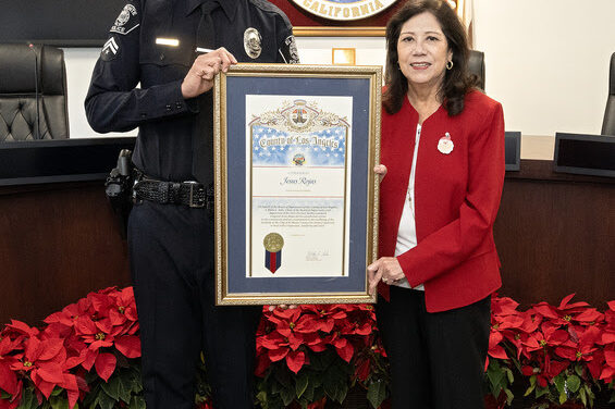 Solis Honors El Monte Officer for Community Policing