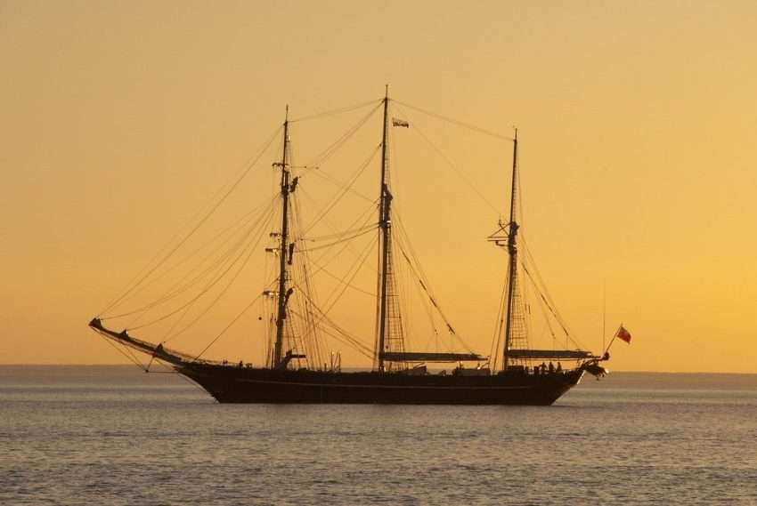 Sailing Ship at Sunset